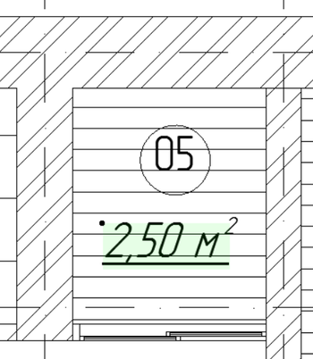 Рис. 14. Отображение значения площади на плане