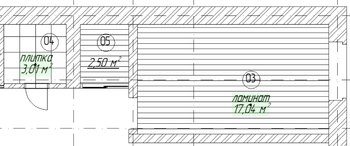 Рис. 15. Отображение значения площади и напольного покрытия на плане