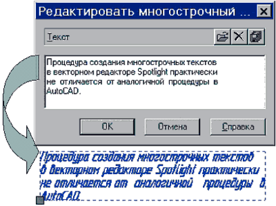 Рис. 6. Создание многострочного текста