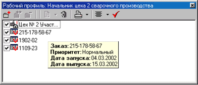 Рис. 2. Настройка «рабочего профиля» пользовател