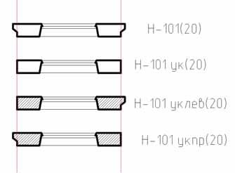 Рис. 5. Пример отображения в плане вариантов марок Н-101