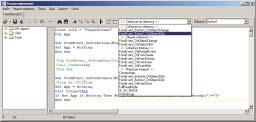 Рис. 21. Редактор кода. Меню выбора события