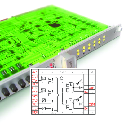 Рис. 2. Блочок и его схема в ElectriCS