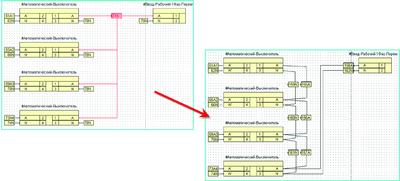 Рис. 6. Разводка общих точек на графической странице AutomatiCS 2008