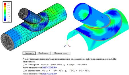 Фрагмент результатов расчета