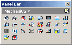 Панель инструментов MechaniCS 4.0 Inventor при проектировании модели