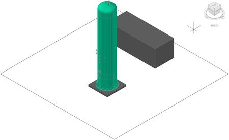 2D- и 3 D-представление модели с расставленным оборудованием