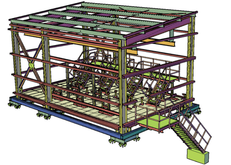 Рис. 3. Металлоконструкции здания насосной, выполненные средствами Model Studio CS