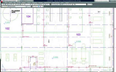 Рис. 5. ПКТ на плане в AutoCAD