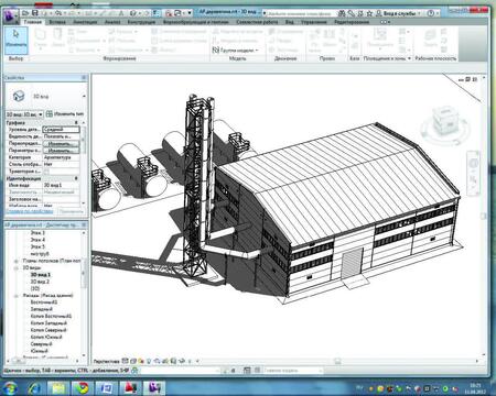 Общий вид модели в Revit Architecture