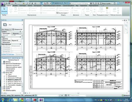 Один из листов документации АР в Revit Architecture