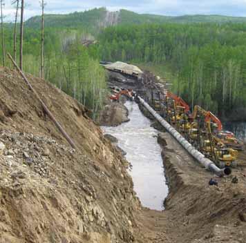 Строительство подводного перехода реки Уркан