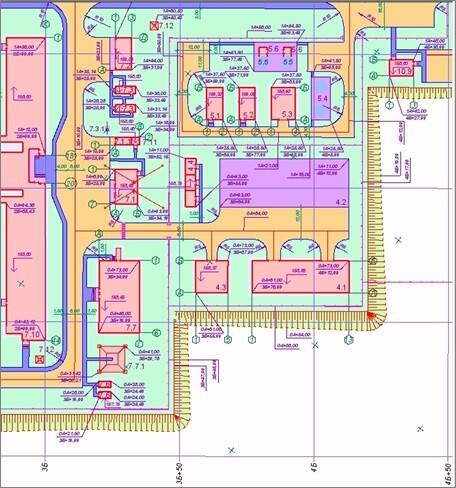 Рис. 4. Фрагмент проекта горизонтальной планировки