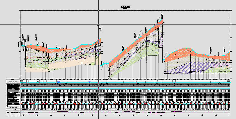 Инженерно-геологический разрез, формируемый в системе AutoCAD