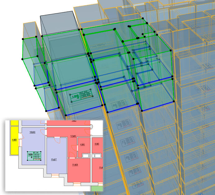 Учет двухуровневых квартир LabPP_Solaris в 2d и 3d окнах Archicad