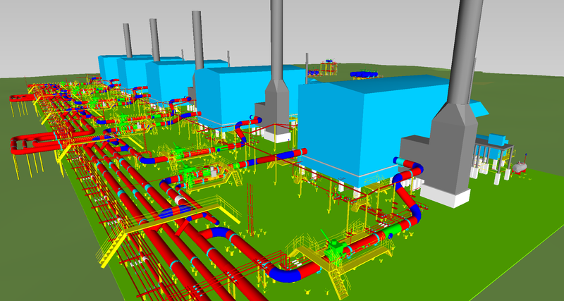 Пример проекта, выполненного в PLANT-4D PIPE