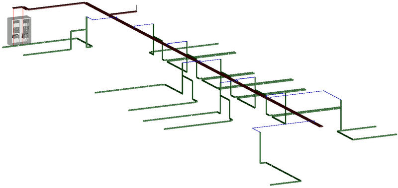 Рис. 8. Project Studio CS СКС. 3D-вид кабельных каналов