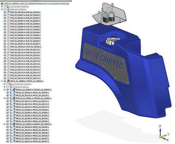 Рис. 30. Сборка Solid Edge, содержащая модель (подсборку) Creo Elements/Pro