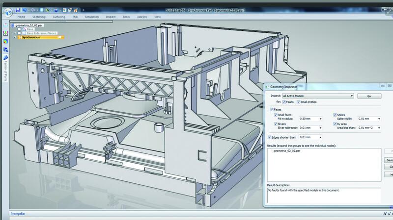 Синхронная технология Solid Edge работает непосредственно с 3D-геометрией, поэтому модели, импортированные из других САПР, могут быть эффективно отредактированы. Изображение предоставлено компанией TOP-TECH (Польша)