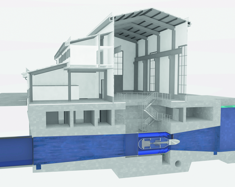 Рис. 1. Вариант проекта здания Сегозерской МГЭС, разработанный в Archicad