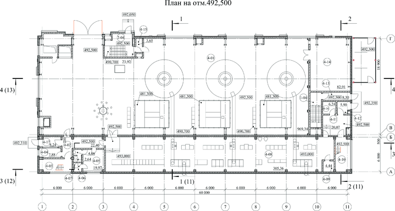 Рис. 6. Отображение плана на отм. 492,500 проекта Зарагижской МГЭС в Archicad