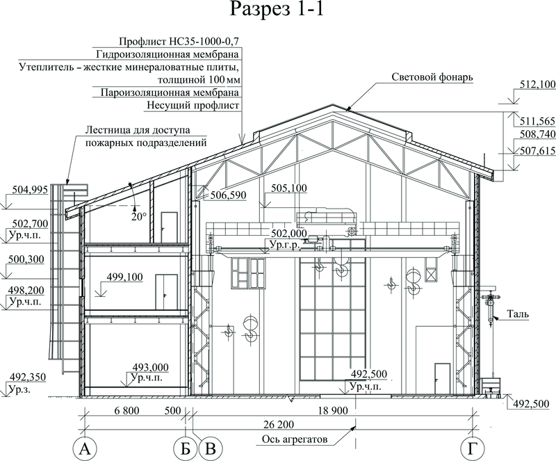 Рис. 7. Отображение разреза проекта Зарагижской МГЭС в Archicad