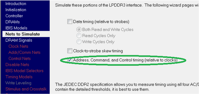 Рис. 13. Установите флажок Address, Command, and Control timing