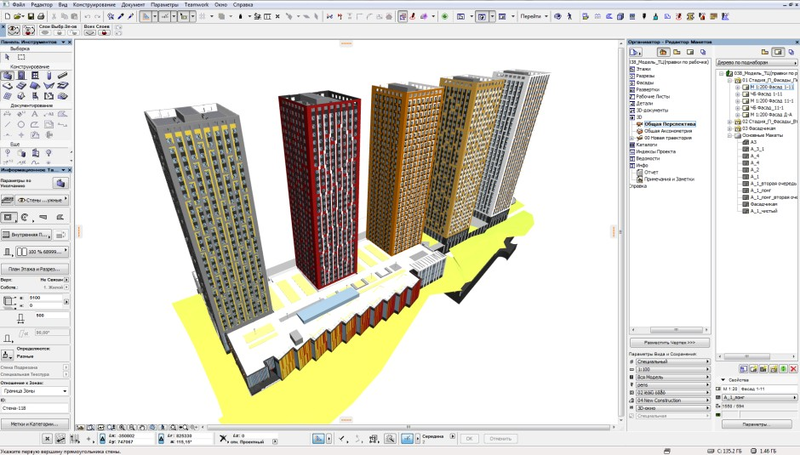 Модель ЖК «Тетрис» в Archicad