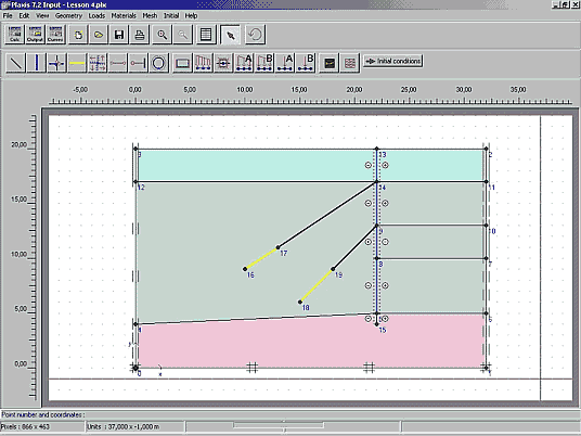 Рис. 3. Препроцессор PLAXIS