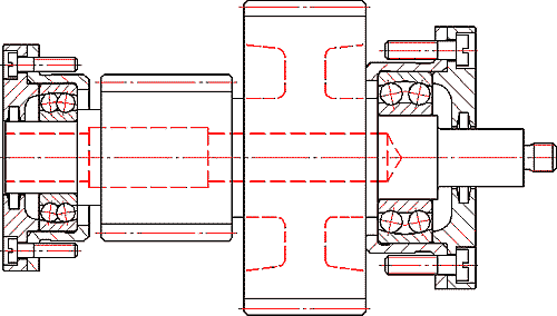 Вал-шестерня, спроектированная в AutoCAD