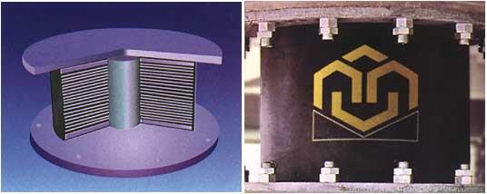 Рис. 2. Общий вид резинометаллической сейсмоизолирующей опоры