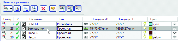 Рис. 13а. Информация о рассчитанном коридоре (по поверхностям)