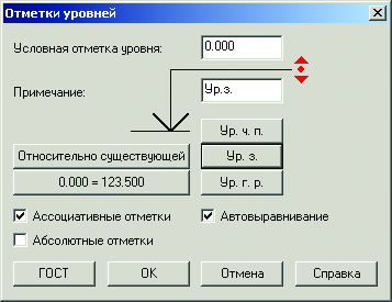 PS Конструкции. Отметки уровней