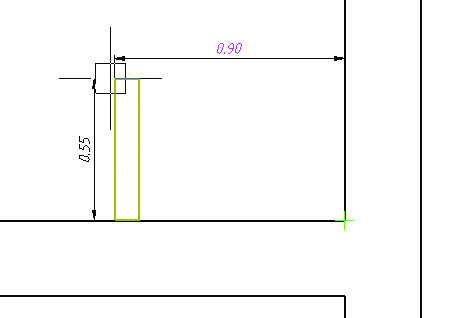 Рис.4. Использование команды Отсчет для задания положения стены