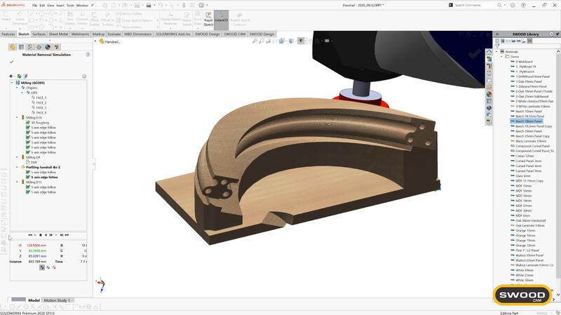 Рис. 8. Пятиосевая обработка в SWOOD CAM