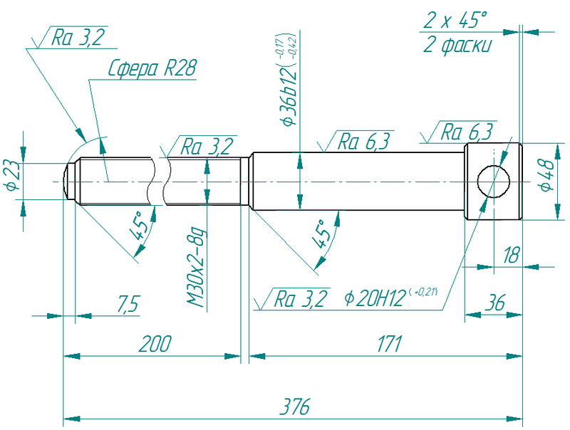 Рис. 4. Простановка размеров в Solid Edge