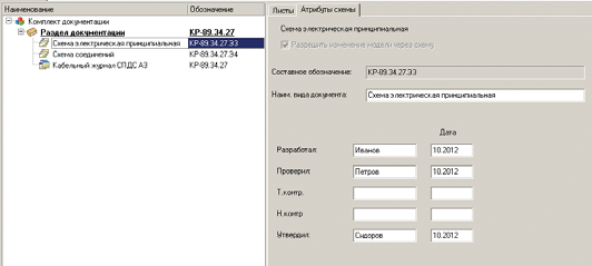 Атрибуты схемы электрической принципиальной
