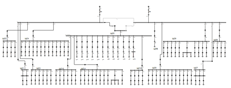 Рис. 3. Структурная схема сети в EnergyCS Электрика