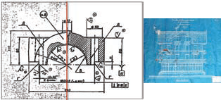 Рис. 4. Растровые чертежи часто требуют восстановления и реставрации - особенно старые чертежи&синьки (чертежи взяты с сайта RasterArts.ru и из Википедии)