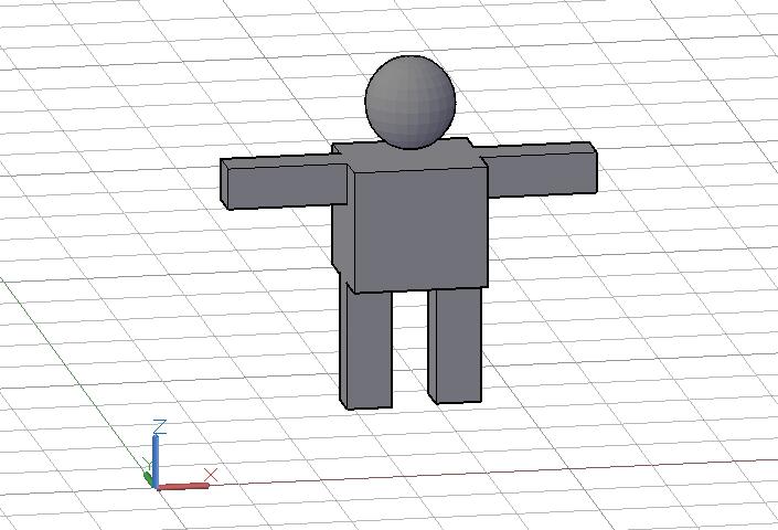 Модель в AutoCAD, подготовленная для импорта