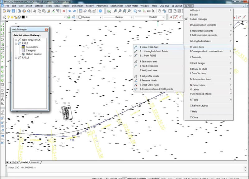 Проектирование железной дороги в BricsCAD с использованием плагина Ferrovia от CGS plus (предоставлено: CGS plus)