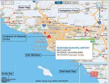 Рис. 8. Пример приложения Oracle Maps