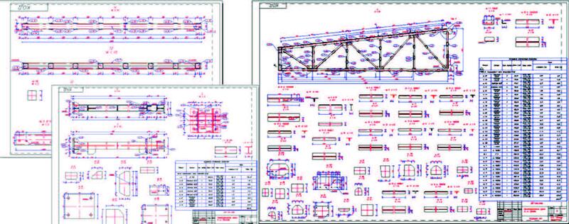 Чертежная документация, сгенерированная в AutoCAD Structural Detailing