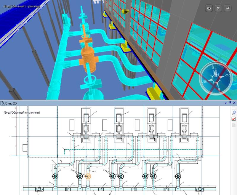 Рис. 3. Технологии Model Studio CS: связь «3D-модель - чертеж/схема»