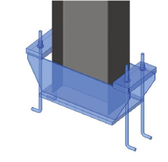 Рис. 2. Узел жесткого крепления колонны в проекте Revit