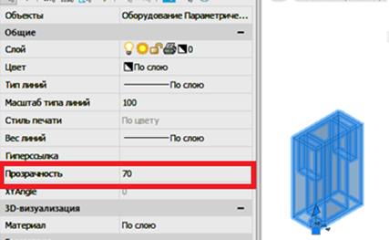 Рис. 23. Панель Свойства платформы nanoCAD