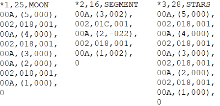 Рис. 16. Код для форм «MOON», «SEGMENT», «STARS»