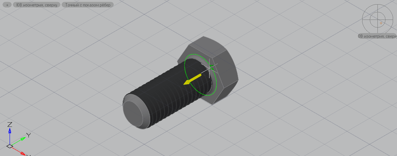 Рис. 30. Указываем грань для 3D-вставки болта