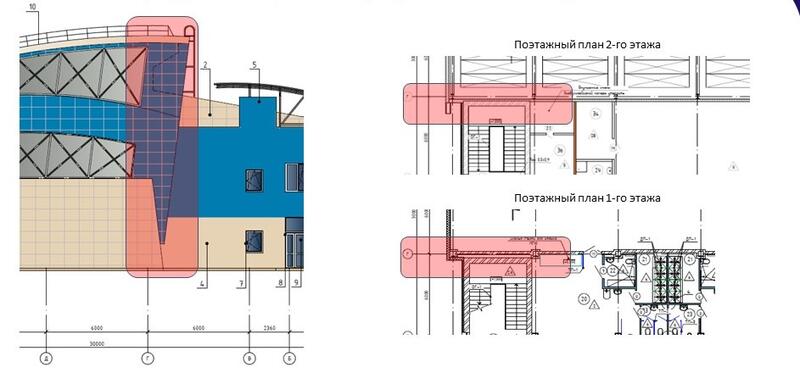 Рис. 4. Воспроизведение в 3D элементов архитектуры здания ФОК