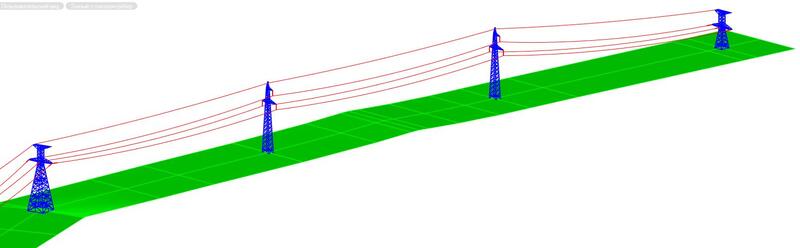 Рис. 5. Модель ВЛ в 3D